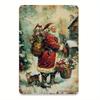 Vintage Santa Claus Metal Tin Sign - Classic Iron Wall Art for Home, Cafe, Garage Decor - 8x12 Inches