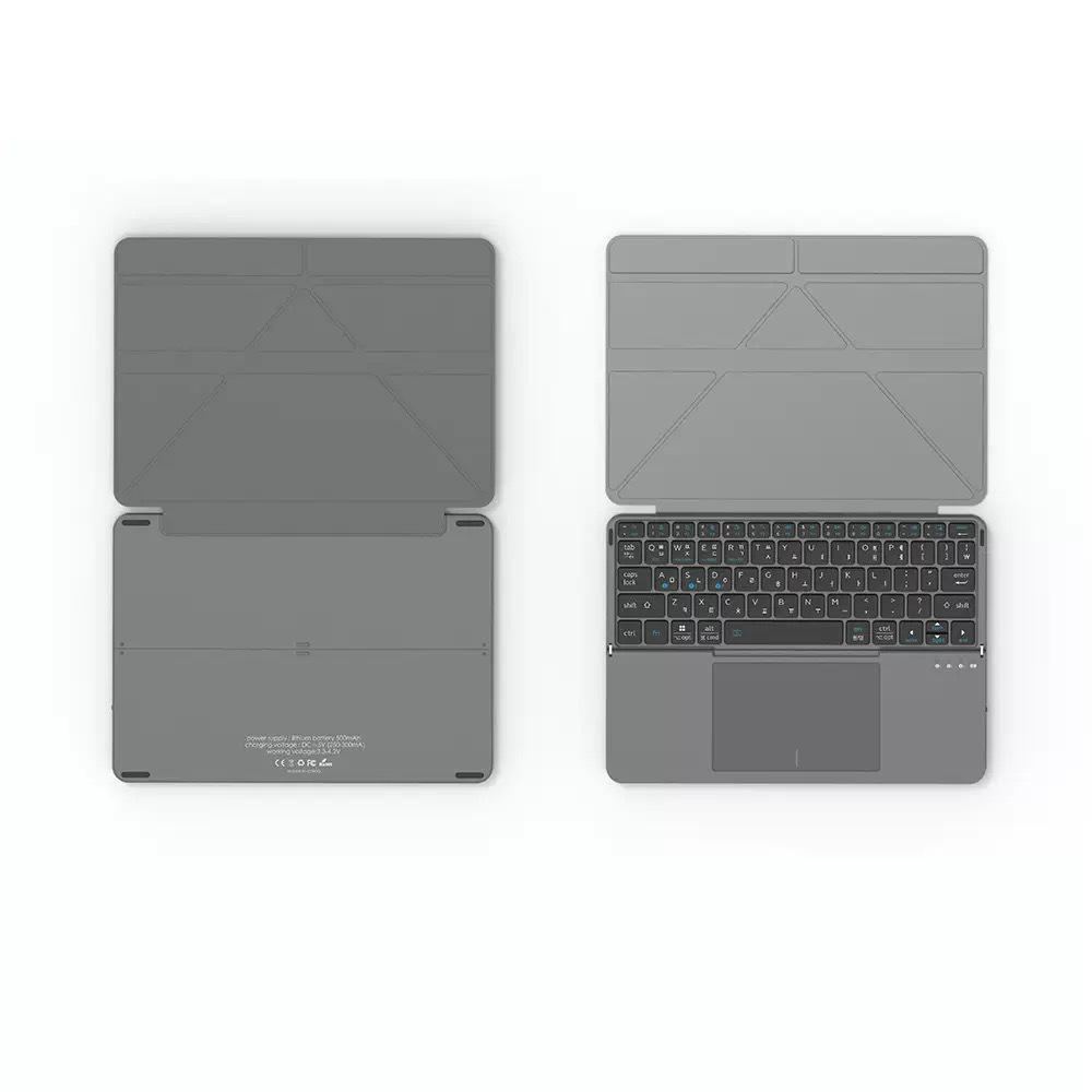 Multi-Functional Foldable Leather Touch Keyboard with Detachable Touchpad