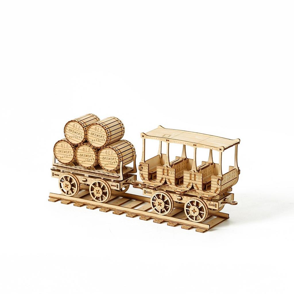 Cross-border New 3D Three-dimensional Puzzle Wooden Toys Educational Assembled Toys DIY Creative Ornaments Wine Car Puzzle