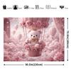 1Pcs Pink Teddy Bear Hot Air Balloon Decoration Background Backdrop For Photo Studio Photo Booth Party
