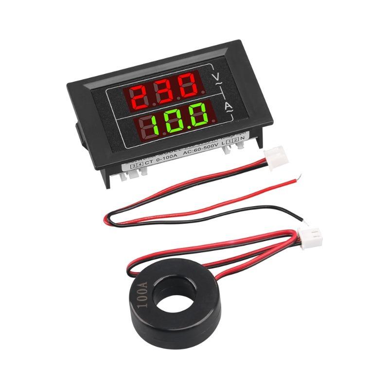 D85-5035VA Small Dual Display Single Phase AC Voltage Meter Ammeter Digital Display Board Meter AC60-500V 100A