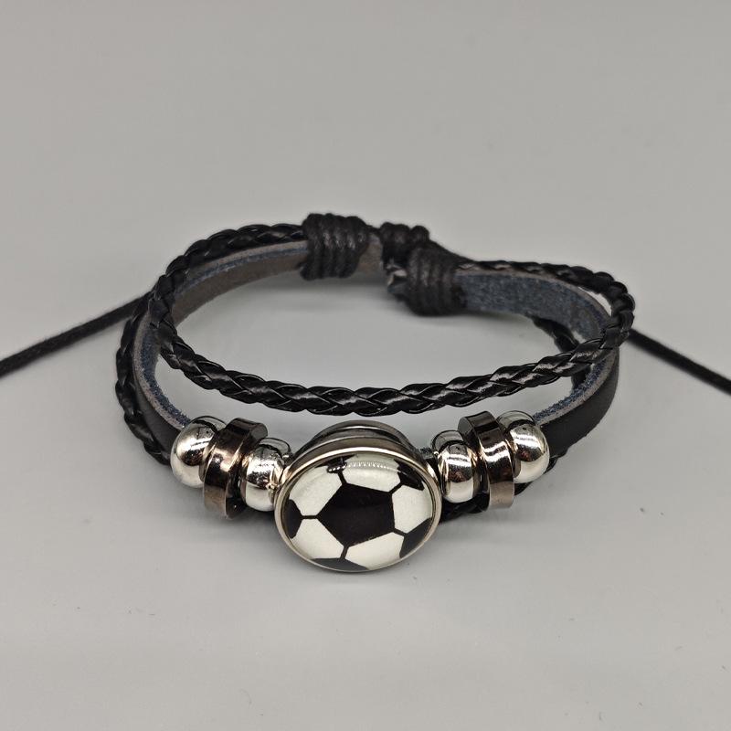 European & American Sports Style Beaded Football Friendship Bracelet - Y2K Commemorative Fan Accessory