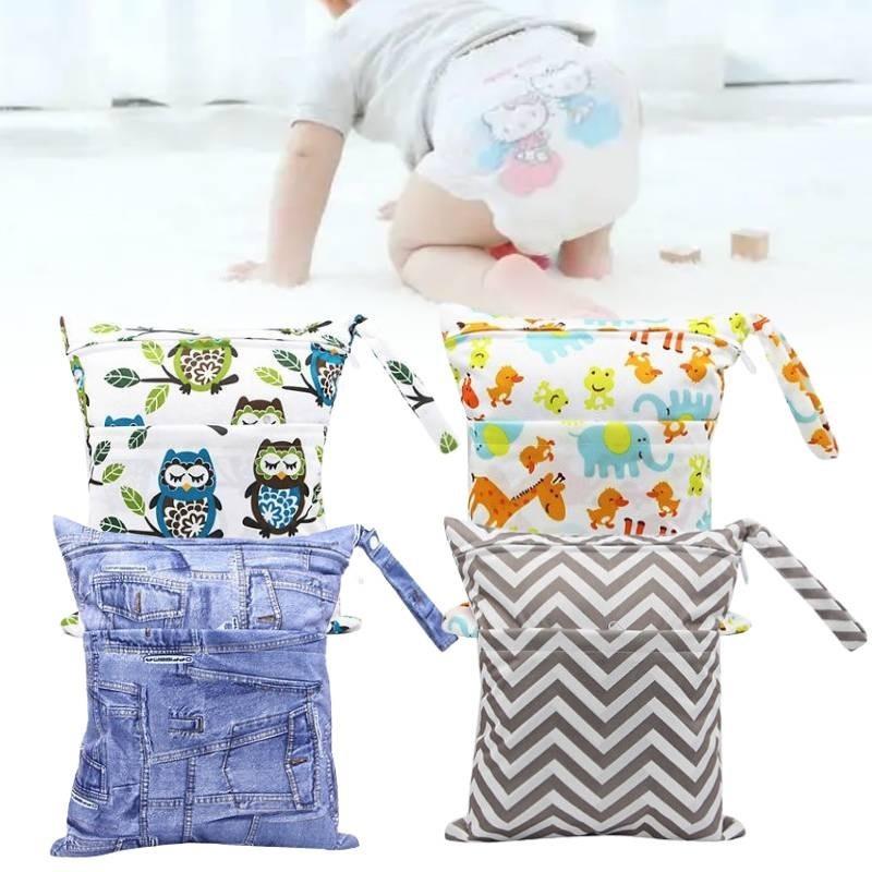 Pattern Diaper Cartoon Bag Knitted Flat Fabric Double Zipper Printing Digital