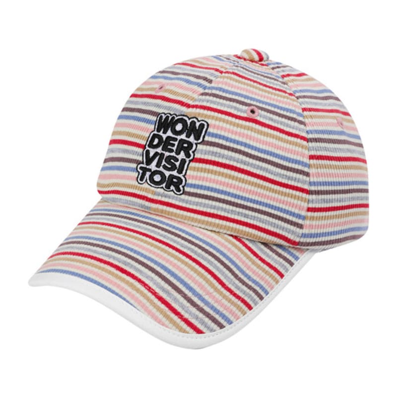 

WONDER VISITOR Logo Stripe Ball-cap [Ivory] Ivory_Free