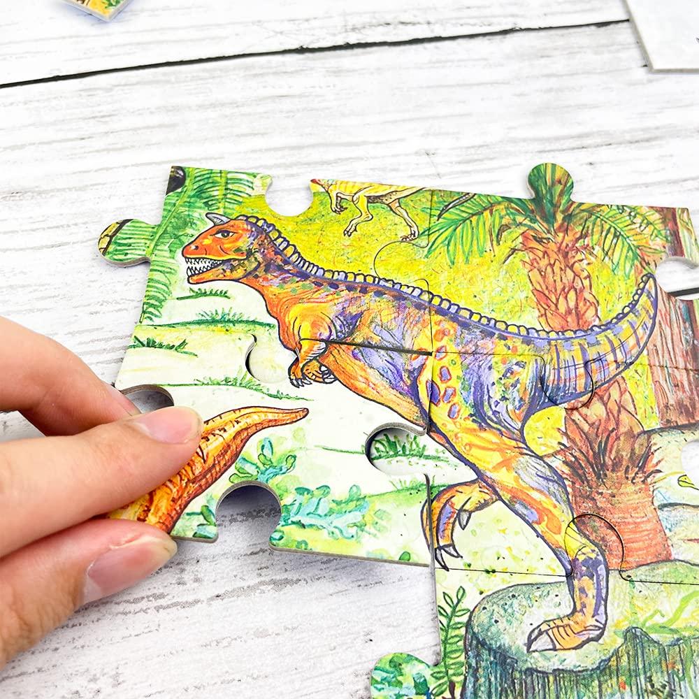 DJECO Dinosaur Observation Puzzle 100 Pieces Jigsaw Puzzle - Dinosaur Puzzle for Kids - Picture Search, Item Search, Educational Toy, Montessori, Ages