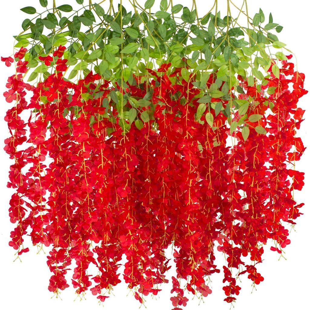 12PCS Artificial Flowers Rattan Home Festival Wedding Celebration Party Outdoor Garden Wall Garland DIY Gift Box Decor Accessory