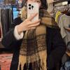 Maillard Scarf Winter Atmosphere Mohair Scarf Women's High end Plaid New Scarf Neck Shawl