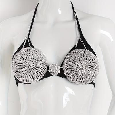 Shiny Rhinestone Crop Top Bra Chest Chain Sexy Lingerie Decoration Chain Accessory