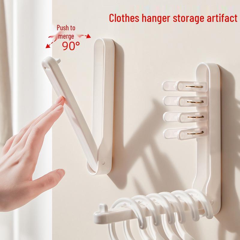 Foldable Non-slip Multifunctional Hanger with Clips for Bedroom Storage