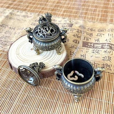 Exquisite Auspicious Cloud Incense Burner Suanni Plate Small Incense Burner Chinese Double Dragon Carved Cauldron Stove