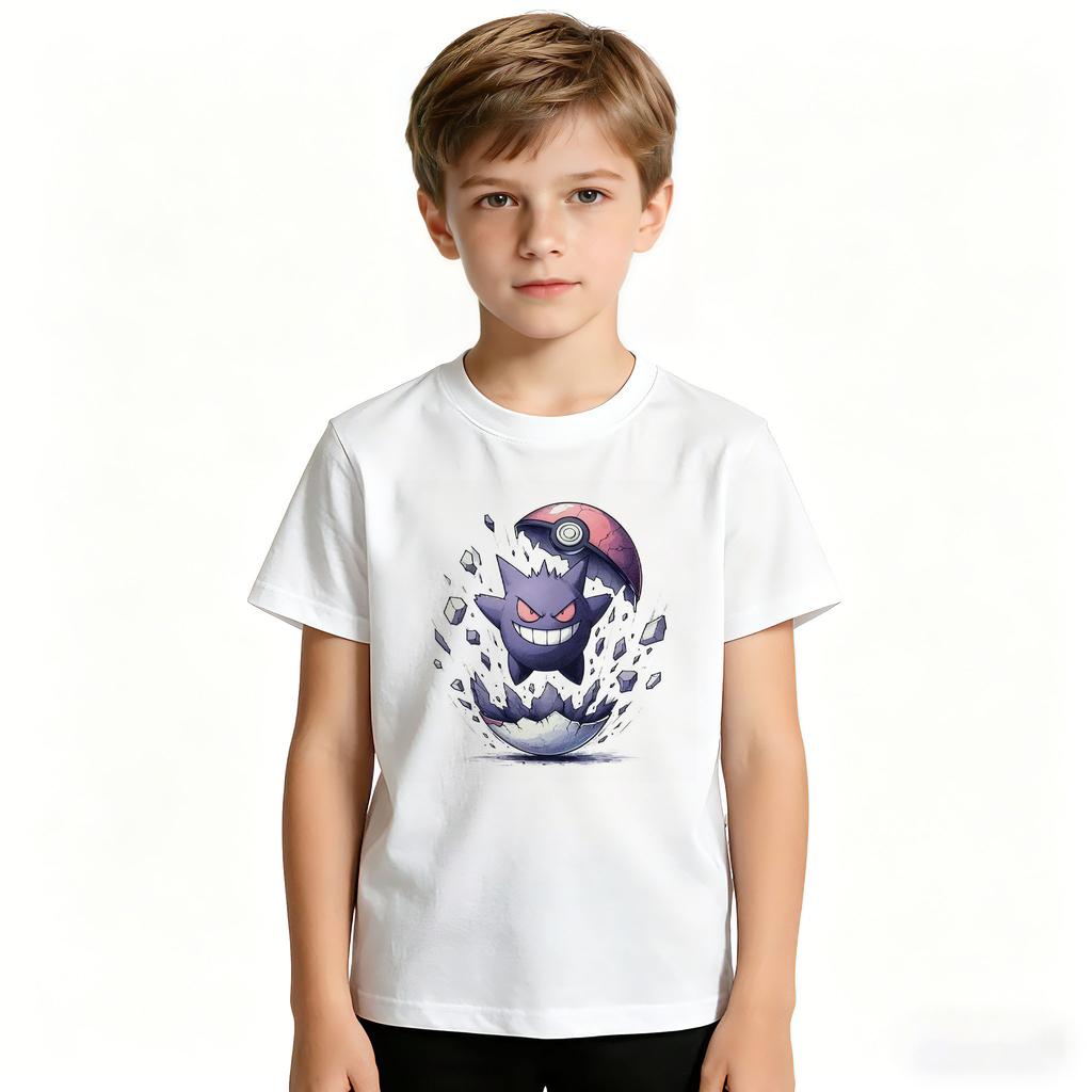 Summer Anime Pokémon Cosplay TShirt Cotton Short Sleeve Tops Casual Loose Retro TShirt Men Women Kids Family Matching Outfits