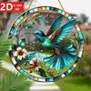 2D hummingbird & flower catcher for windows, walls, and gardens. A perfect gift for loved ones.