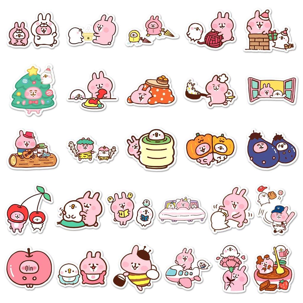 52 Kanahei Stickers: Cute Pink Rabbit Cartoon, Waterproof Decor for Notebooks & Planners