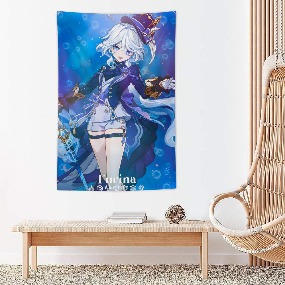 

Furina GGenshin Impact Tapestry Microfiber Wall Hanging For Bedroom Living Room Decor Outdoor Festival Garden Bar Background 74x94cm(29x37in)