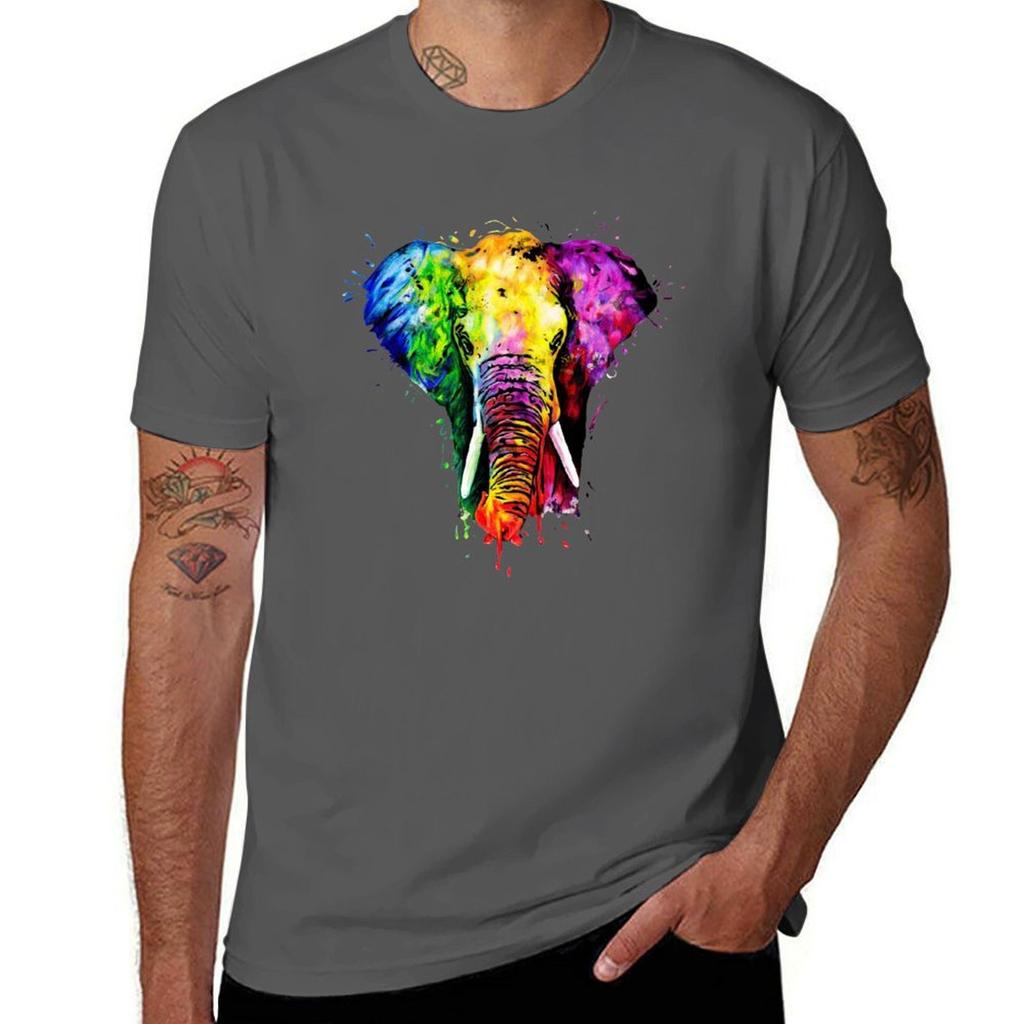 Rainbow Elephant Tshirt Work Comfort Tshirt For Unisex