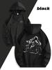 Hanorac Streetwear Larg Masculin Motive Schiță Motociclist Cursă Motocicletă Față și Spate Zilnic Sport Hip Hop Hanorac
