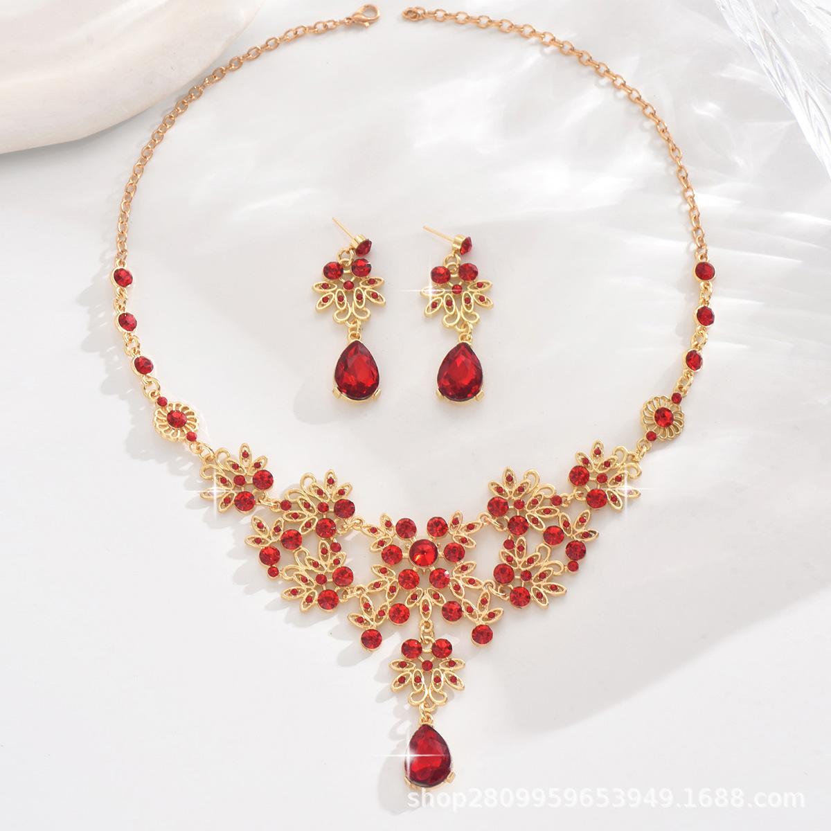 

Прямые Свадебные Аксессуары Стразы Листья Капля Свадебное Свадебное Ожерелье Серьги Ювелирные Изделия Свадебные Аксессуары