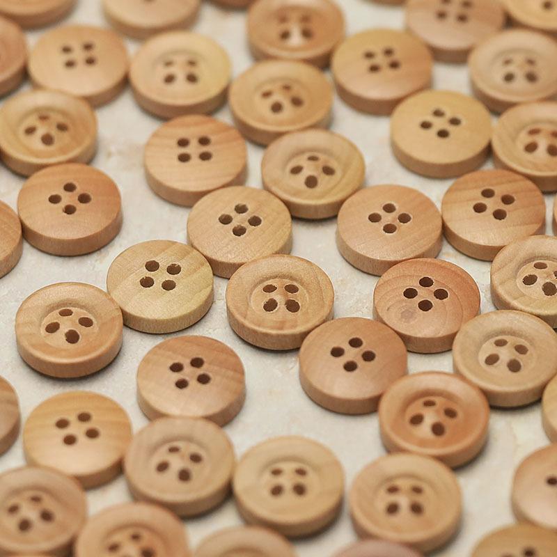 5Pcs Wooden Four-Eye Button Knitted Cardigan Shirt Sleeve Collar Buttons Children'S Clothing Versatile Clothes Decorative Wooden Buttons