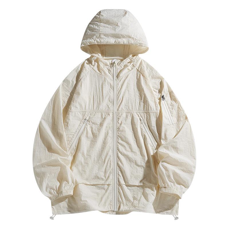 Summer Thin Sunscreen Clothing Men's Hooded Casual Loose Skin Clothing UV Protection Sunscreen Clothing Men's Jacket Sunshade