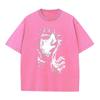 Herren Y2K Gewaschenes T-Shirt mit Street-Style Grafikdruck Harajuku Hip-Hop Kurzarm T-Shirt