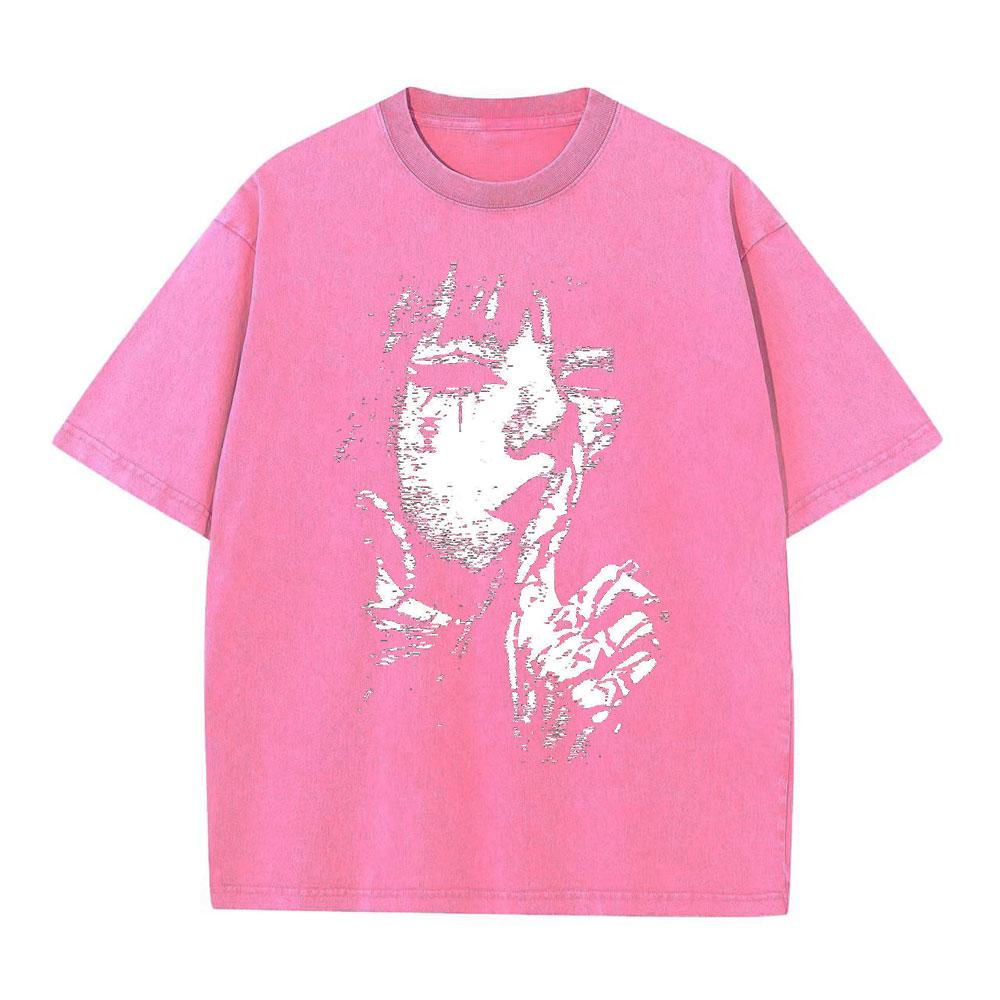 

Men YK Washed T Shirt Streetwear Graphic Print Harajuku Hip Hop TShirt Summer Black Short Sleeve Cotton Loose Tops Tees S