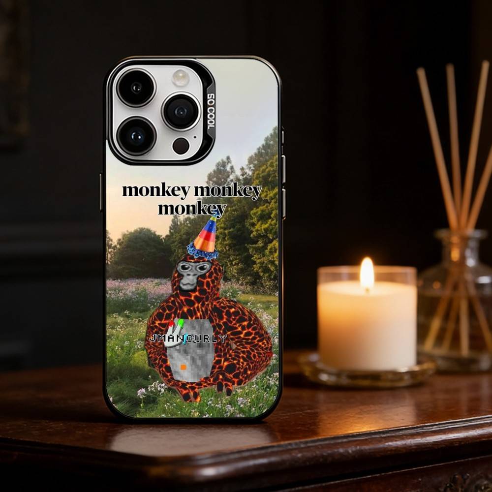 

M-Monkey G-Gorilla TagS Phone Case For iPhone 17 16 15 14 13 12 11 Pro Max Plus Silver Matte Black Cover iPhoneXSMAX