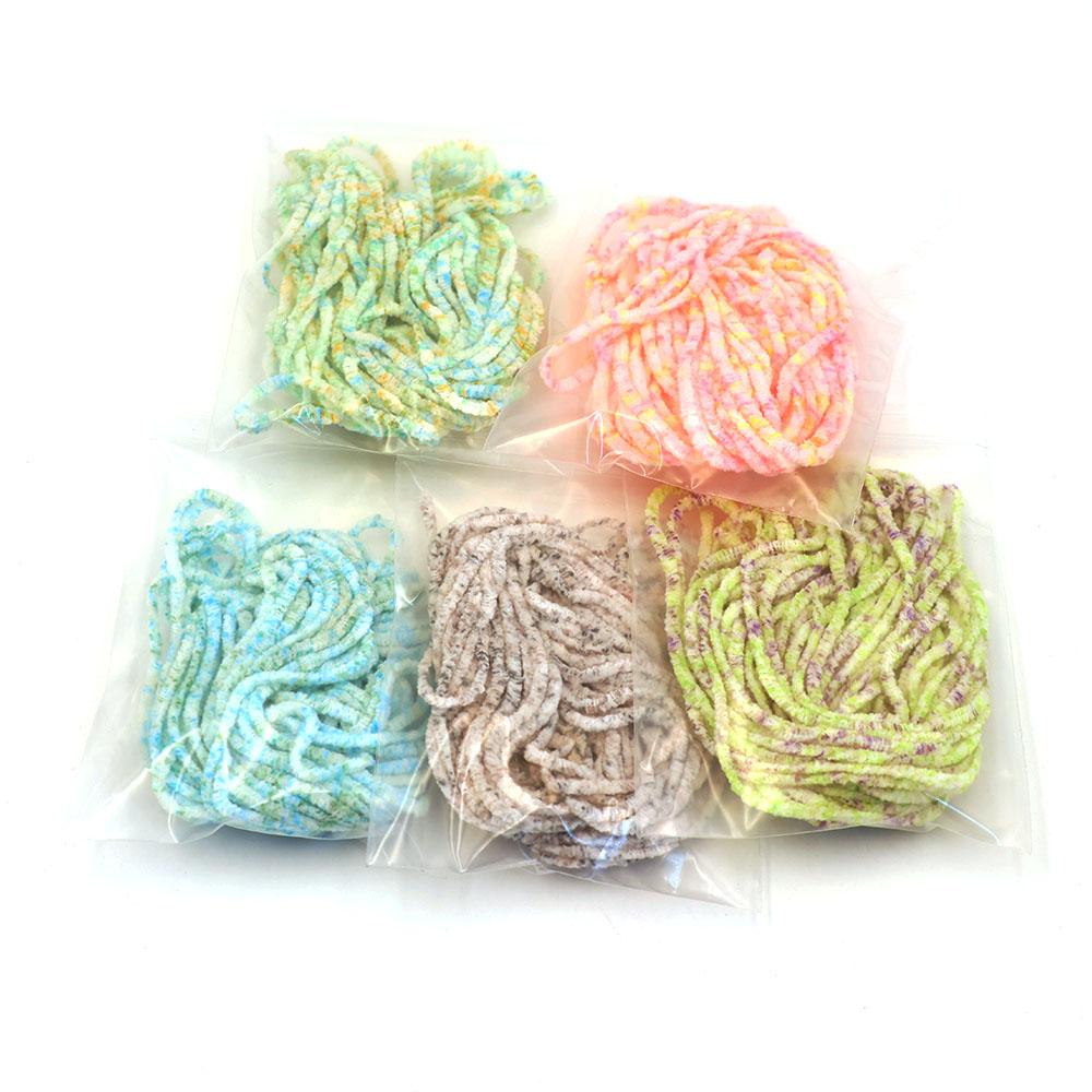 2.5mm Rayon Chenille Yarn for Fly Tying - 5M Multi-Color Soft Chenille Fiber for Woolly Bugger, Leech, Streamer Flies Making (5 Colors Optional)