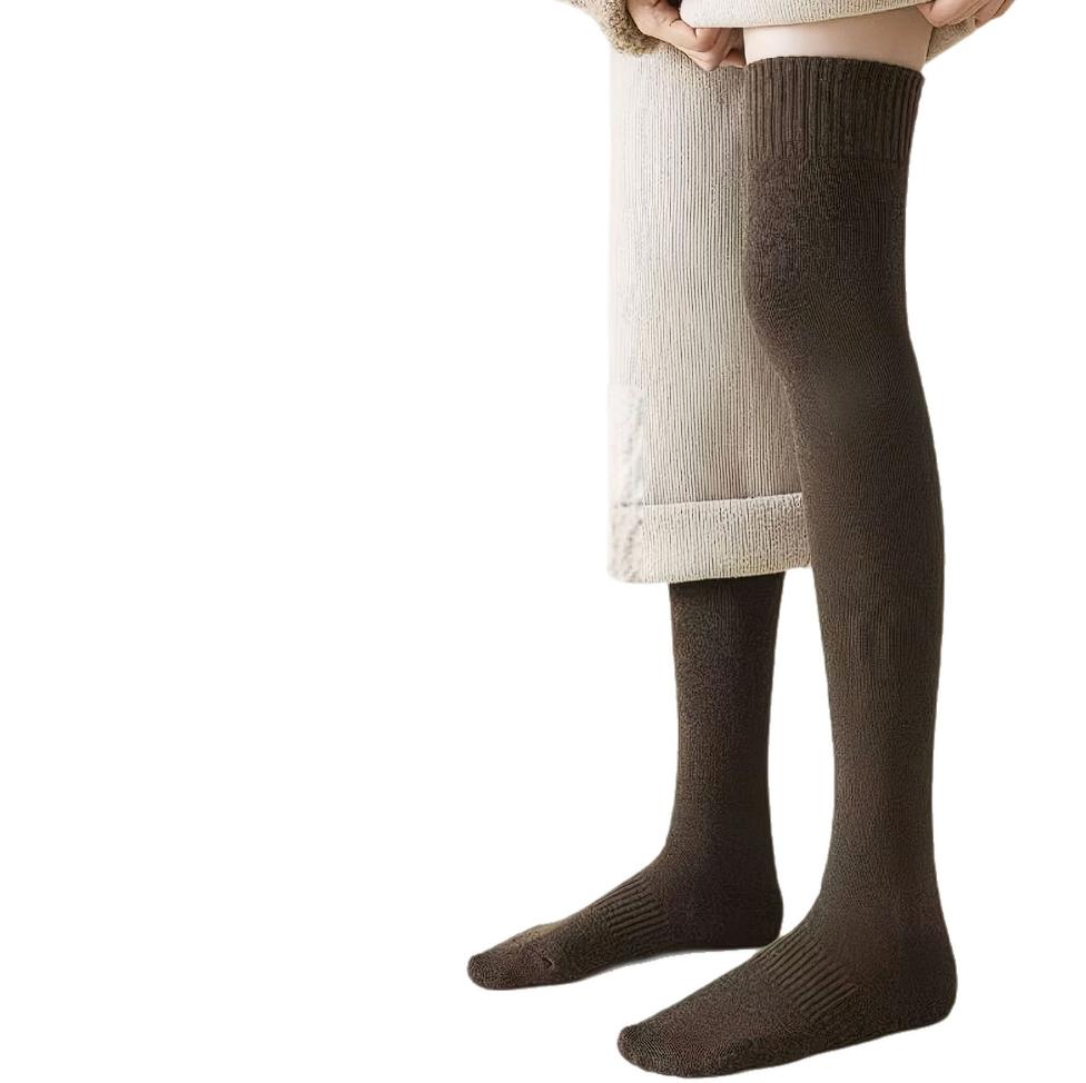 Women's Winter Autumn JK Over-the-Knee Breathable Knitted Socks Fashion Solid Color Thick Warm Daily Wear Leg Warmer