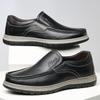 Men's Trendy Casual Leather Slip-On Shoes: Comfortable and Stylish Business Footwear