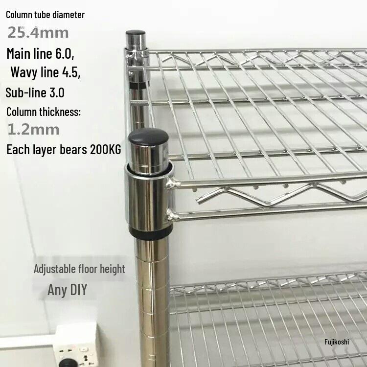 Movable Chrome Wire Mesh Shelving Unit with Wheels - Stainless Steel Storage & Display Rack