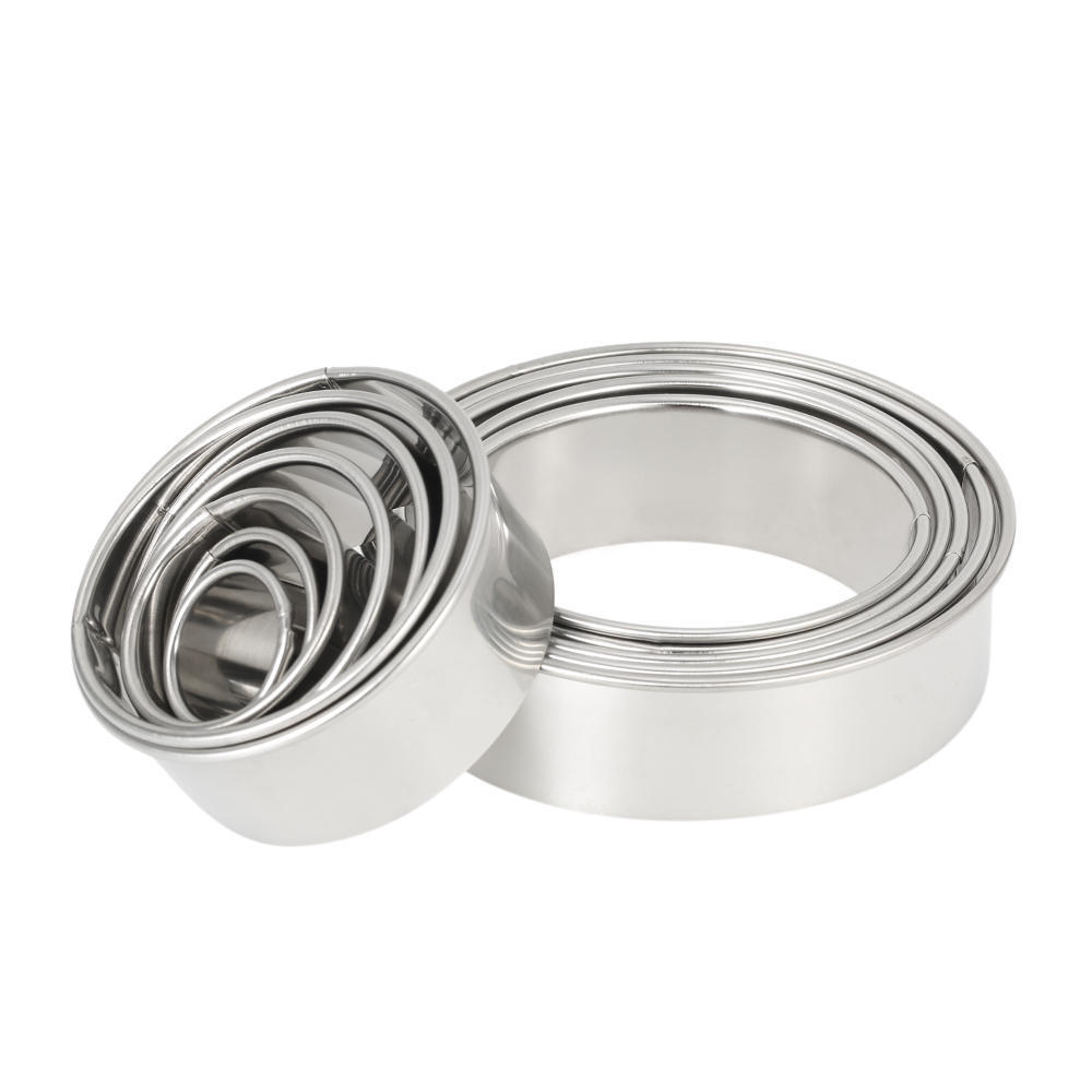 12pcs/set Multifunctional Stainless Steel Circle Cookie Cutter DIY Fondant Cake Decoration Molds