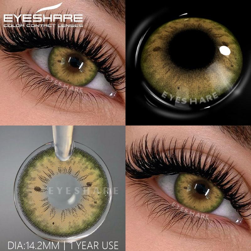 2Pcs Blue Colored Contact Lenses for Eyes Brown Soft Lenses Beauty Lenses for Eye Cosmetics Green Color Contacts Yearly