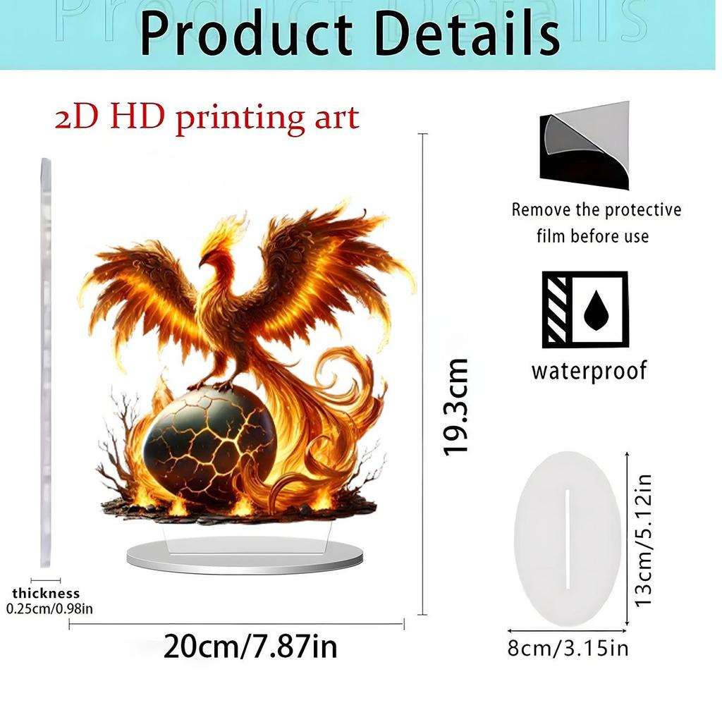 Purple Dragon & Butterfly Girl Acrylic Ornament - Home & Office Decoration