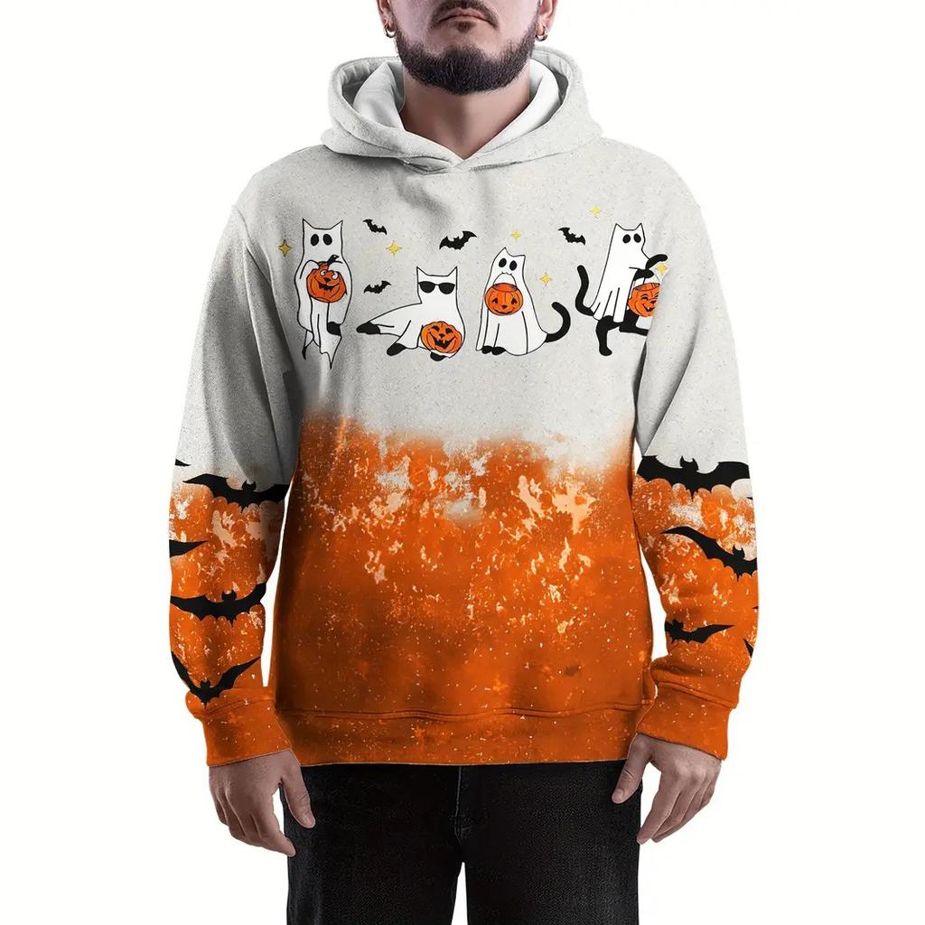 Autumn  Men's Hoodie Casual Long Sleeve Pullover Harajuku Print Animal Top Fashion Streetwear Oversized Men's Hooded Sweatshirt