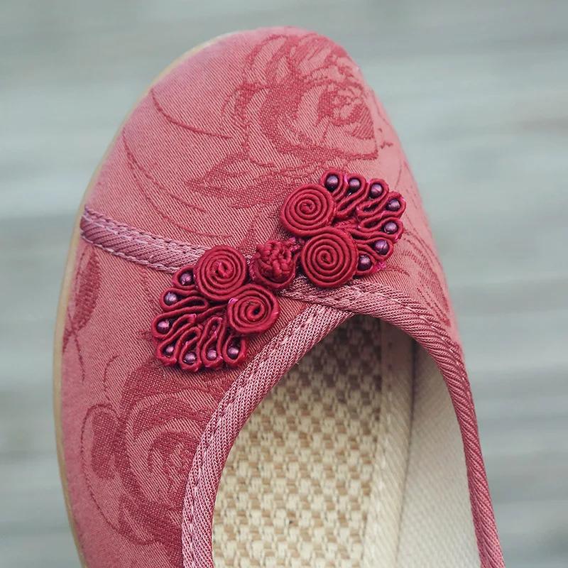 Maogu 2024 весна осень цветок этнический стиль ретро китайская ткань слипоны обувь — фото 5