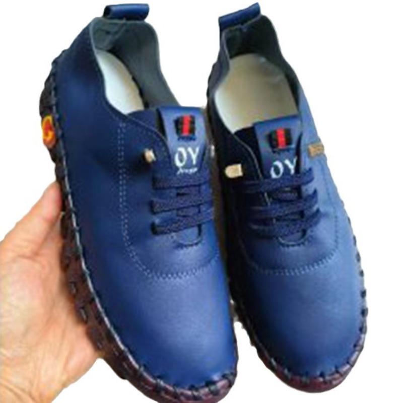 Damen Handgemachte Flache Schuhe mit Weicher Sohle, Bequeme Slip-On Schuhe, Übergrößen Frühling Sommer Schuhwerk