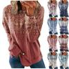 Women's Casual Fashion Floral Print Long Sleeve O-Neck Pullover Top Blouse