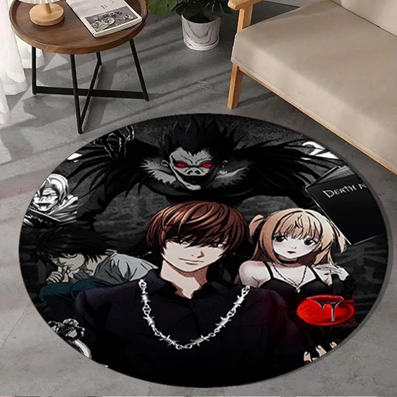 1PC Death Dark Secrets Round Rug, Non-slip Chair Mat, Home Decor, Circle Carpet Perfect for Office, Bedroom, Living Room,Christmas gift