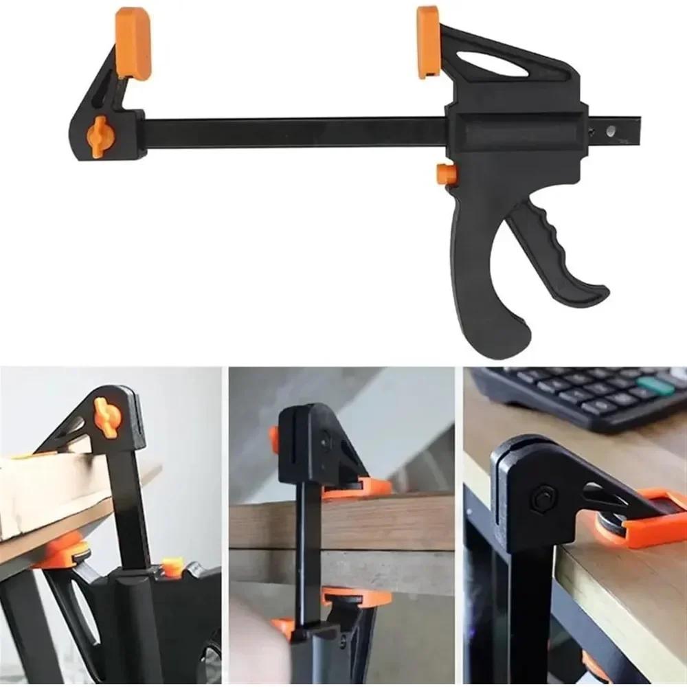 1Pcs Fixed Clamp Quick Clamp Carpenter Ratchet Release DIY Hand Tools Stick Small Parts Quick Extrusion Tool 4/6/8/10 Inch