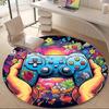 1pc Gamer Controller Office Round Area Rug, Under Office Chairs Bedroom Living Room Home Decor, Room Deco