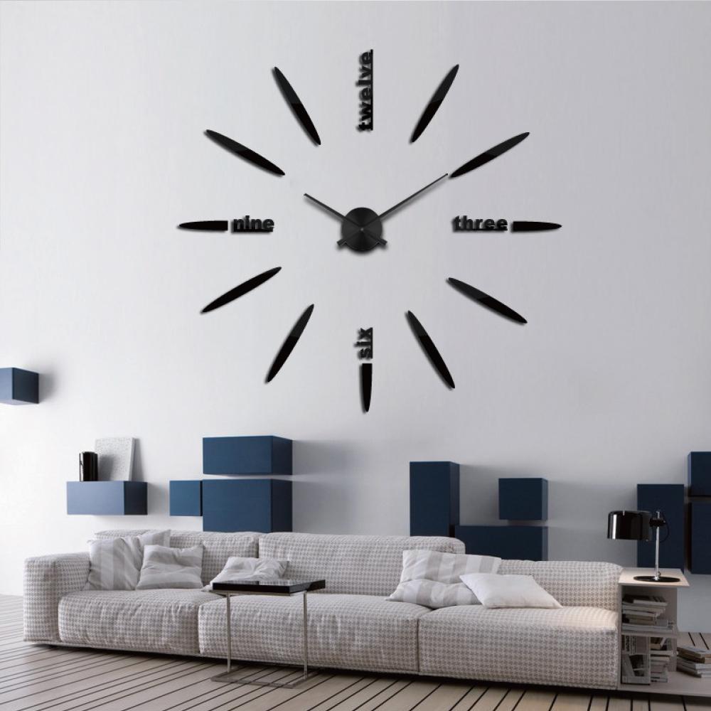 3D Wall Clock DIY Removable EVA Foam + Acrylic Mirror + Living Room Home Decor Needle Quartz Aluminum Movement 10CM Support