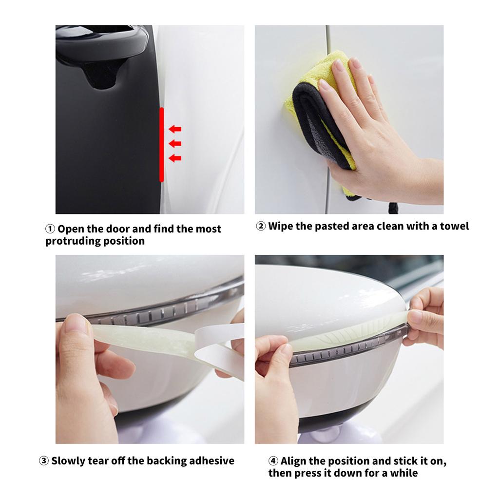 6 Pcs Car Door Edge Guards Glowing Door Protector Door Guard for Scratch Resistance Easy Installation On Any Vehicle