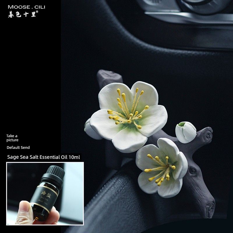 Cherry Blossom Aromatherapy Pear Flower Car Vent Fragrant Stone Car-Mounted Air Conditioning Perfume Decoration Decoration New Car Interior Gift