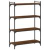 Bookshelf 4 Shelves Brown Oak Effect 80 X 30 X 120 Cm Engineered Wood