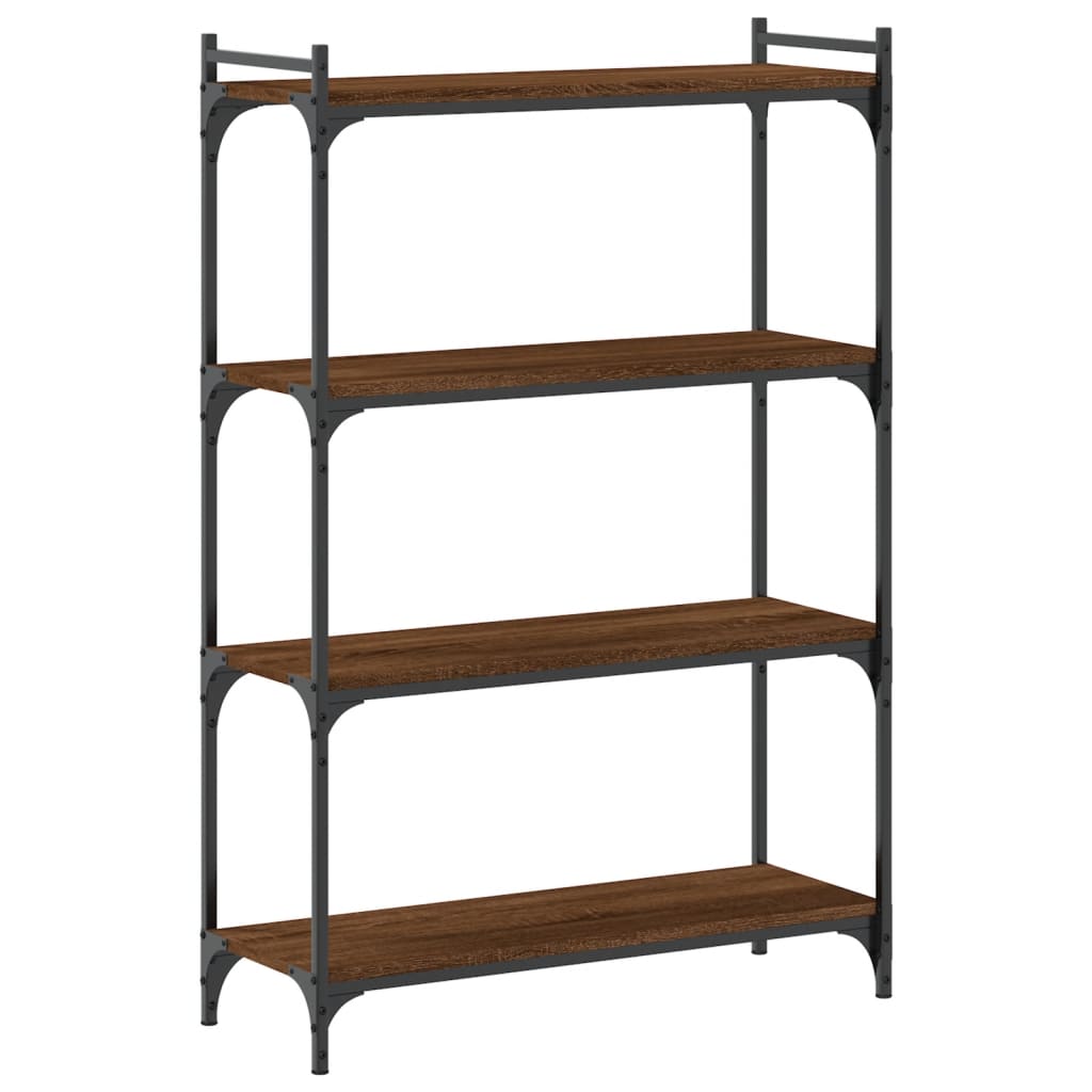 Bookshelf 4 Shelves Brown Oak Effect 80 X 30 X 120 Cm Engineered Wood
