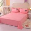 4pcs/set Solid Color Bed Sheet Flower Embroidery Quilt Cover Pillowcases Four Piece Set High-end Skin-friendly Comfortable Naked Sleeping Bedding Set