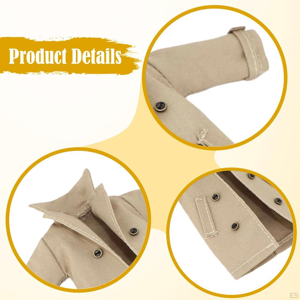 1/12 Figure Clothes Trench Coat Kids Gifts Cloth Windbreaker Mini Doll Model Costume for 6" Male