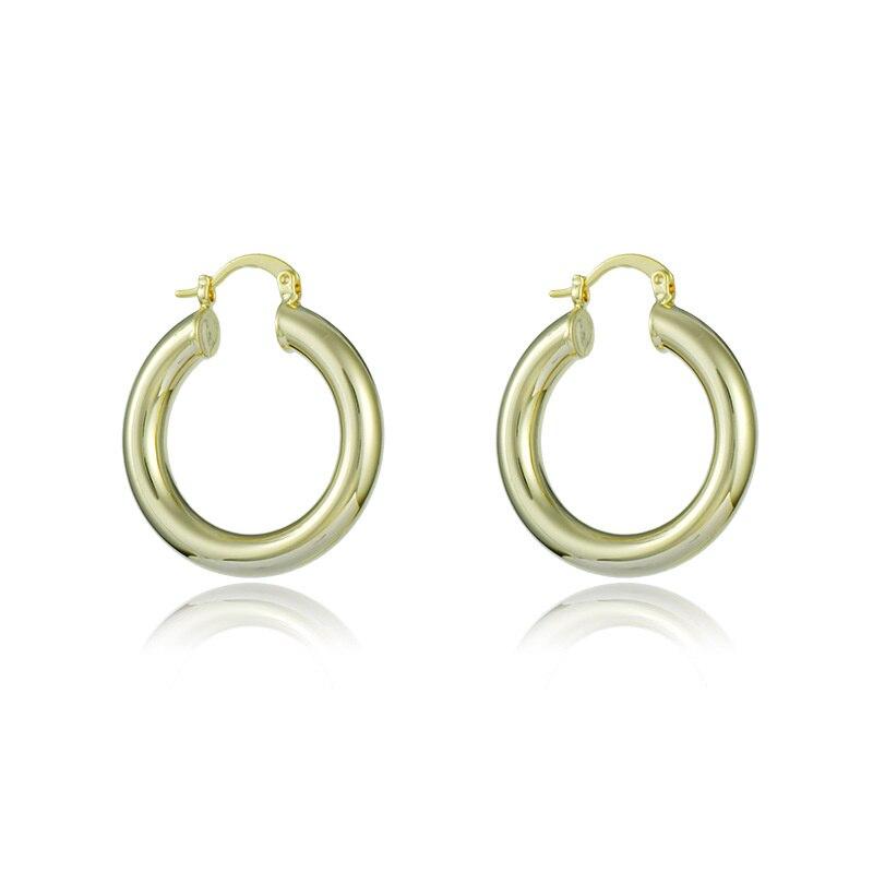 Wind Element Rings Earrings Smooth Metalized Gold Color Versatile Temperament New Arrival Female Earrings Round Ins EarringsTrendy Finger Ring