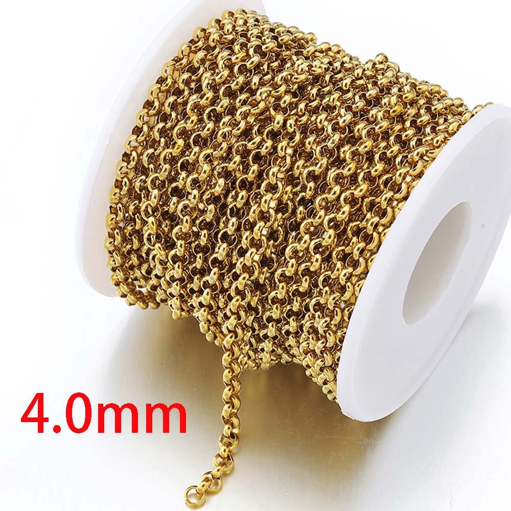 20Meters/Roll 1M No Fade Stainless Steel Chain Multi Sizes Basic Chains for Jewelry Making DIY Bracelet Necklace Chain Wholesale