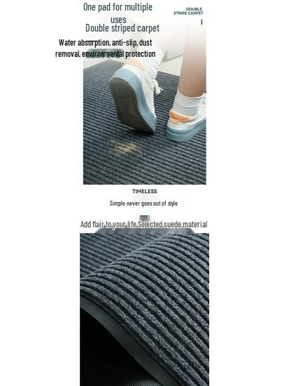 Anti-slip Striped Entrance Door Mat for Home or Office - Water Absorbent & Dust Removing Carpet